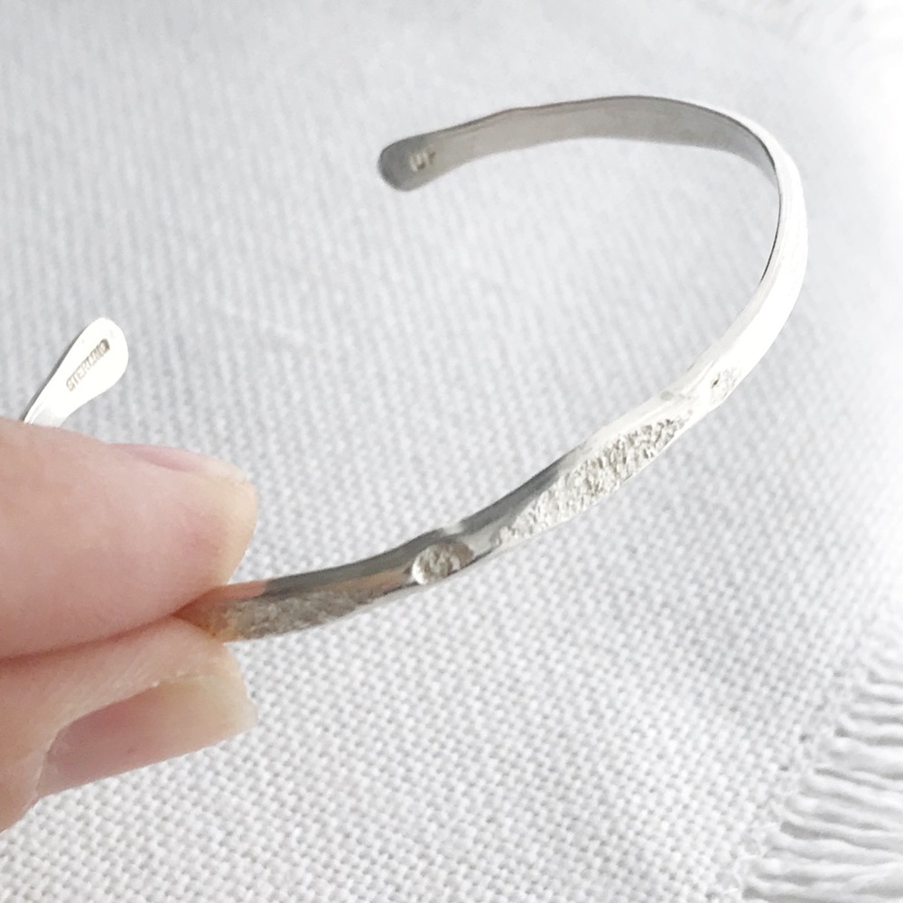 Vintage NATIVE Sterling Silver Sleek Stacker Cuff Bracelet .925